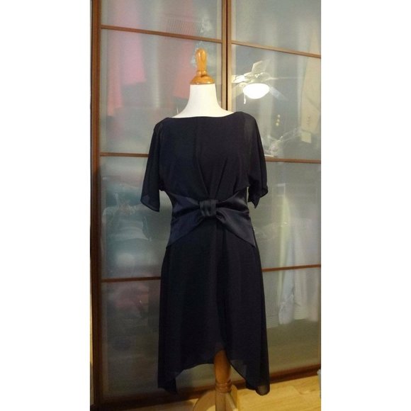 Cynthia Steffe Chiffon w/Satin Knot Bow Dress NEW - Picture 3 of 9